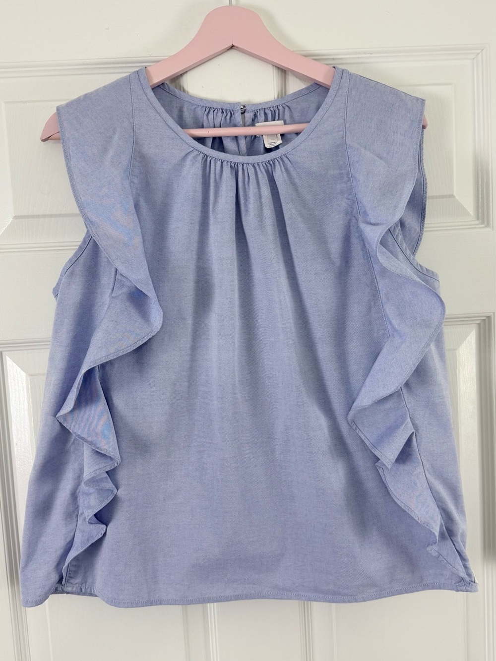 Intropia Hoss Blue Ruffle Front Top US Size 10:12